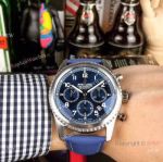 Replica Breitling Aviator 8 Chronograph Blue Dial Blue Leather Band Watches